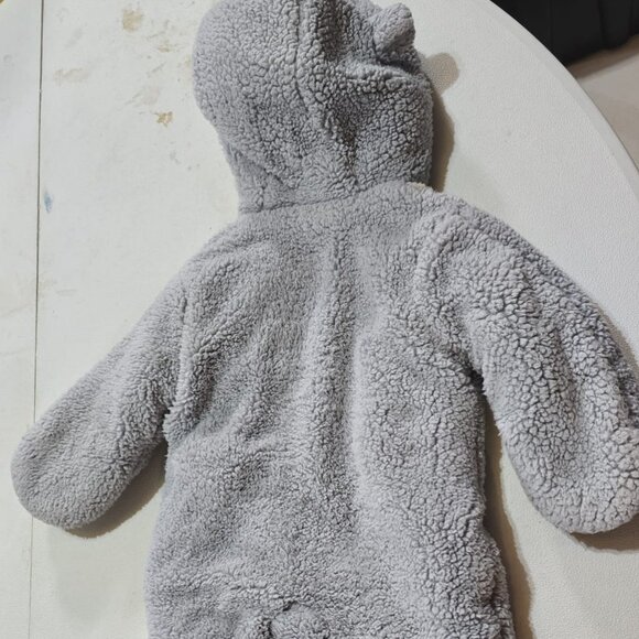 First Wish Grey Bear Theme Winter Kids Baby Double Zip Snowsuit 3-6 MONTHS - Picture 2 of 4